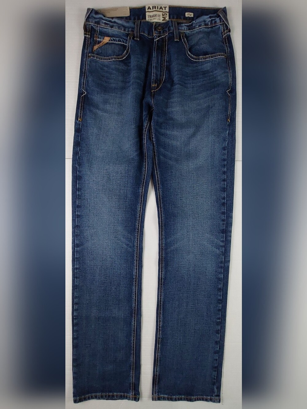 Ariat M5 Madera Stackable Jeans Mens 32x38 Heath Blue Straight Leg NWT $79.95